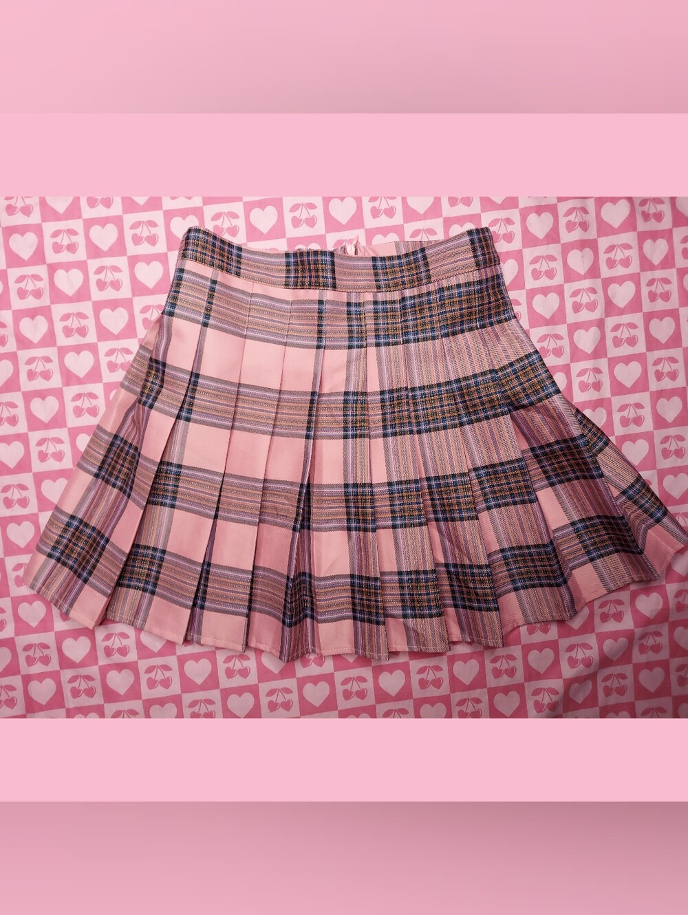 Pink Punk Goth Wildcat Plaid Skirt